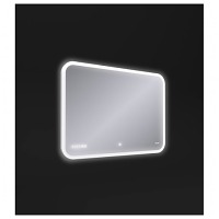 Зеркало LED 070 design pro 80x60 с подсветкой bluetooth часы с антизапотеванием прямоугольное
